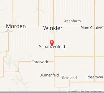 Map of Schanzenfeld, ManitobaManitoba