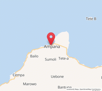 Map of Ampana, Central Sulawesi