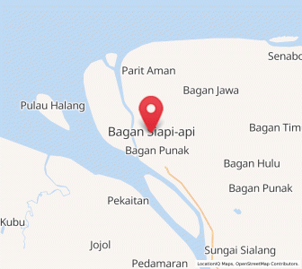Map of Bagan Si Api-api, Riau