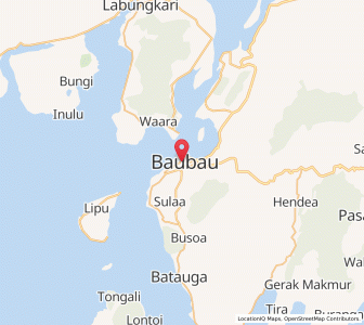 Map of Baubau, Southeast Sulawesi