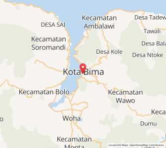 Map of Bima, West Nusa Tenggara