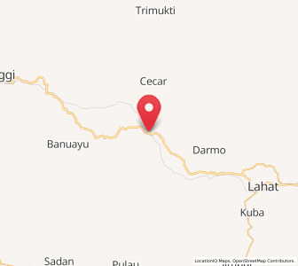 Map of Bunga Mas, South Sumatra