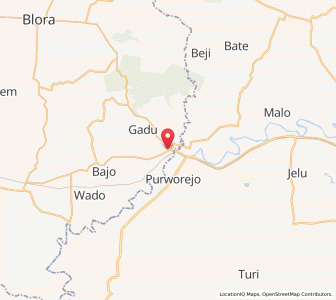 Map of Cepu, Central Java