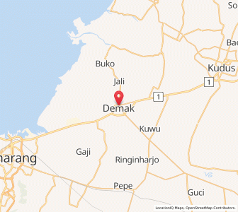 Map of Demak, Central Java