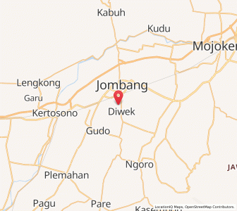 Map of Diwek, East Java