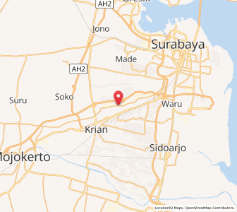 Map of Driyorejo, East Java