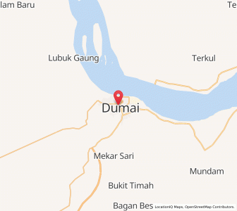 Map of Kota Dumai, Riau