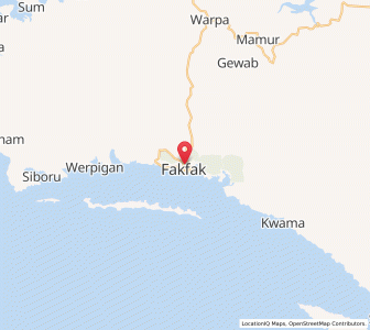 Map of Fakfak, Papua