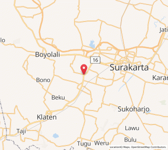 Map of Gatak, Central Java