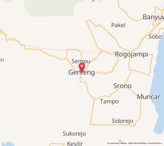 Map of Genteng, East Java