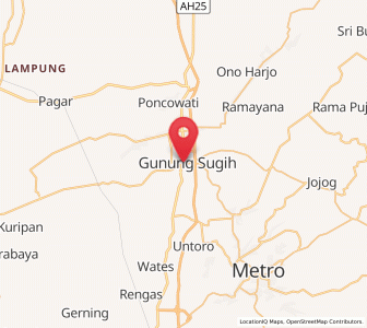 Map of Gunung Sugih, Lampung