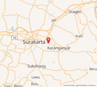 Map of Jaten, Central Java