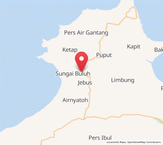 Map of Jebus, Bangka–Belitung Islands