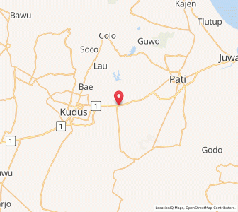 Map of Jekulo, Central Java