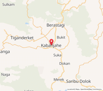 Map of Kabanjahe, North Sumatra