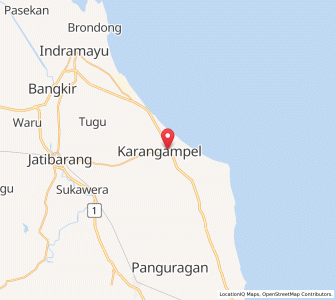 Map of Karangampel, West Java