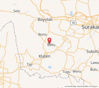 Map of Karanganom, Central Java