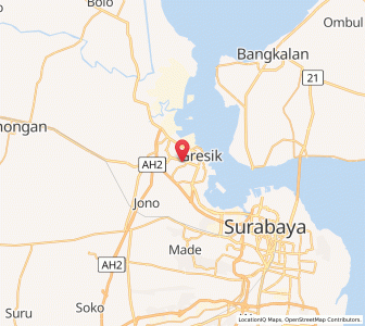 Map of Kebomas, East Java