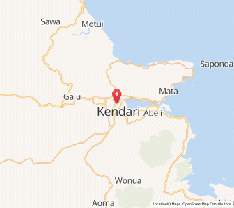 Map of Kota Kendari, Southeast Sulawesi