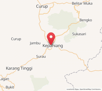 Map of Kepahiang, Bengkulu