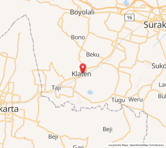 Map of Kabupaten Klaten, Central Java