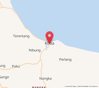 Map of Koba, Bangka–Belitung Islands