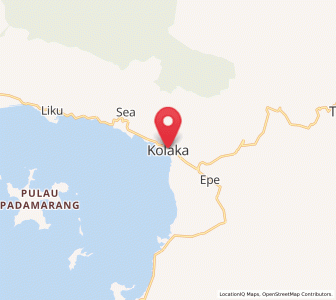 Map of Kolaka, Southeast Sulawesi