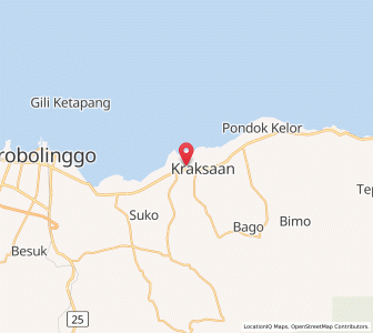 Map of Kraksaan, East Java