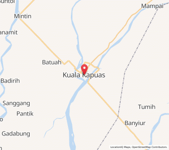 Map of Kualakapuas, Central Kalimantan