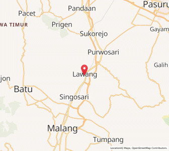 Map of Lawang, East Java