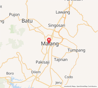 Map of Kabupaten Malang, East Java