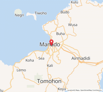 Map of Kota Manado, North Sulawesi