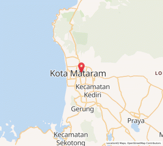 Map of Kota Mataram, West Nusa Tenggara