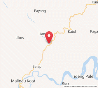 Map of Mensalong, North Kalimantan