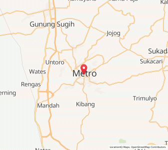 Map of Kota Metro, Lampung