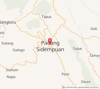 Map of Padangsidempuan, North Sumatra