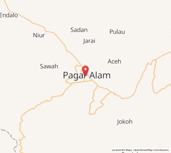 Map of Pagar Alam, South Sumatra