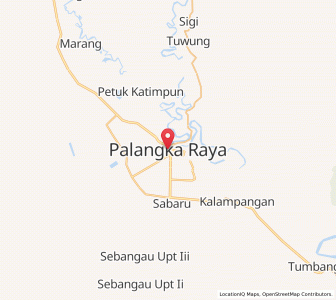 Map of Kota Palangka Raya, Central Kalimantan