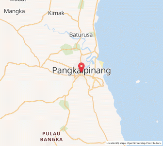 Map of Pangkalpinang, Bangka–Belitung Islands