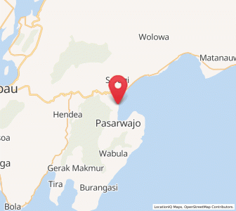 Map of Pasarwajo, Southeast Sulawesi