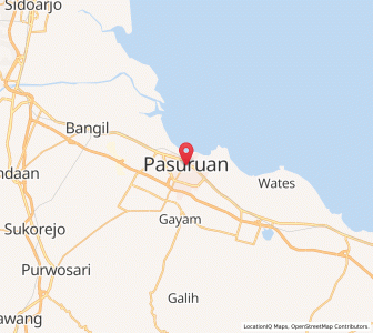 Map of Kota Pasuruan, East Java
