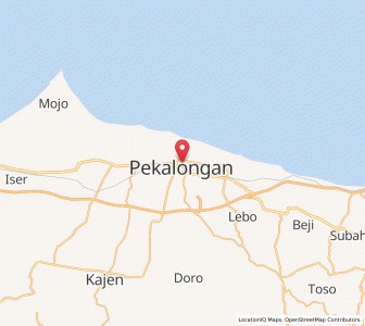 Map of Kota Pekalongan, Central Java