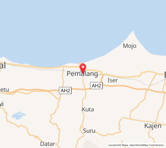 Map of Pemalang, Central Java