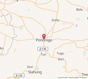 Map of Ponorogo, East Java