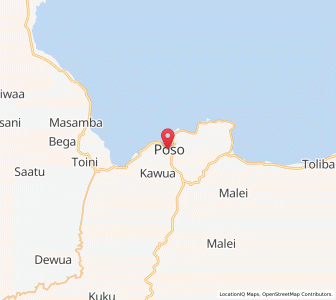 Map of Poso, Central Sulawesi