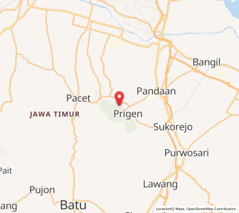 Map of Prigen, East Java