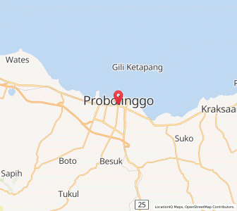 Map of Kota Probolinggo, East Java