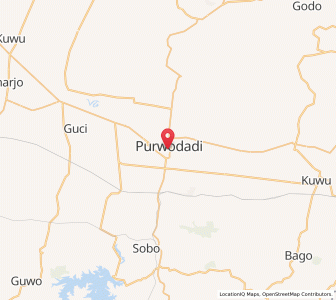 Map of Purwodadi, Central Java