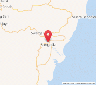 Map of Sangatta, East Kalimantan