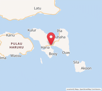 Map of Saparua, Maluku
